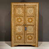Indian Hand Carved Solid Wooden Cupboard Wardrobe D46
